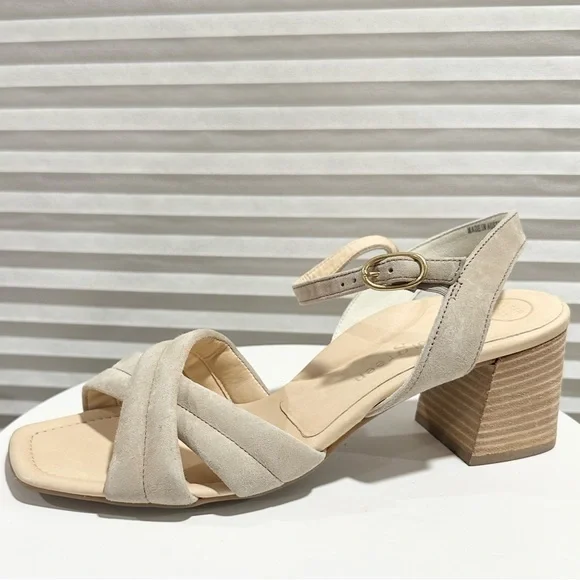 🌹PAUL GREEN🌹Lexi Heel Sandal Camel Tan Suede Block Heel Size: 7